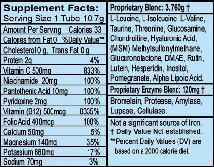 VivaLift - Tropical, nutritional information